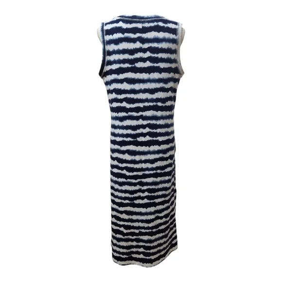T By Talbots Midi Dress - Wavy Tie-Dye Blue and White, size Medium - Picture 7 of 11